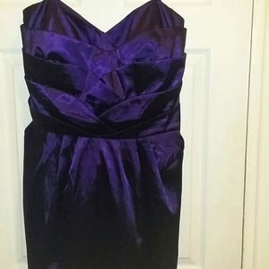 Plus size deep purple cocktail dress